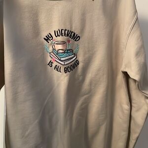 Cream Sweater with Embroidered Design